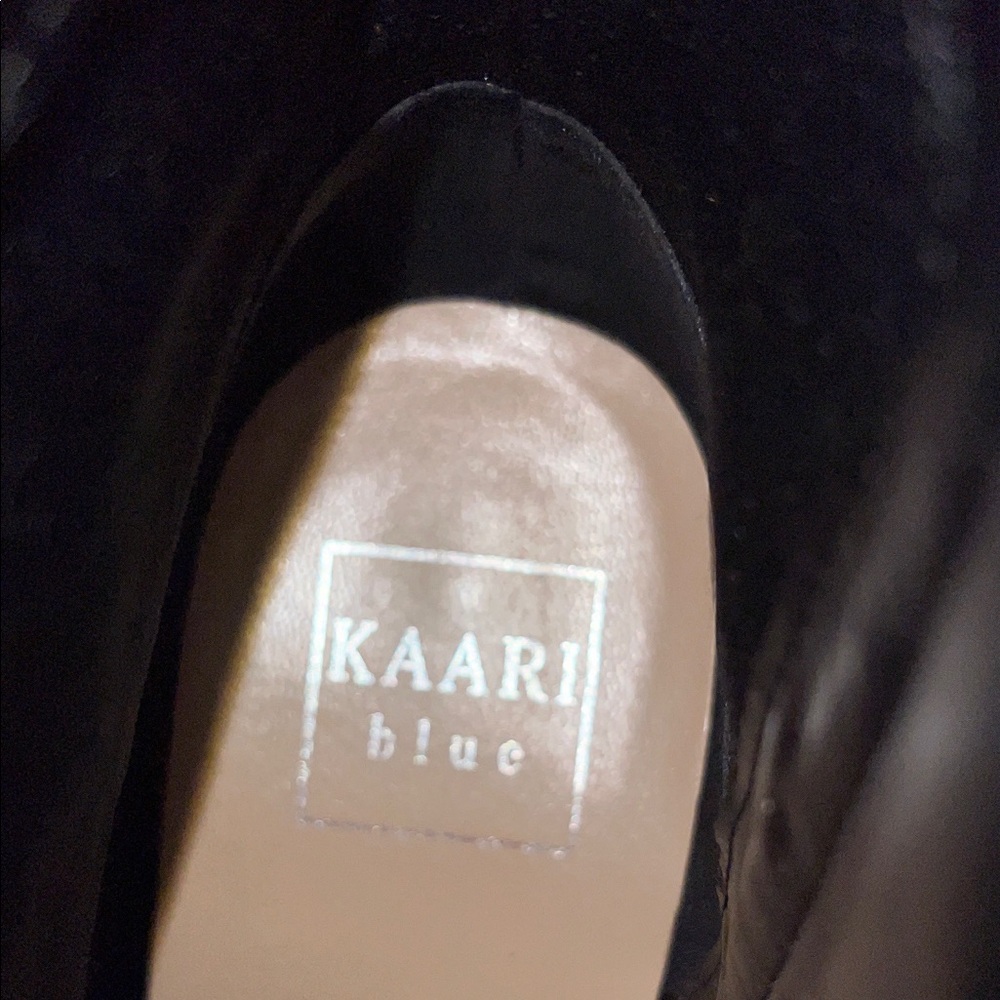 Kaari Blue- Black Ankle Booties with Rhinestone heels Sz 8.5 - Picture 2 of 8